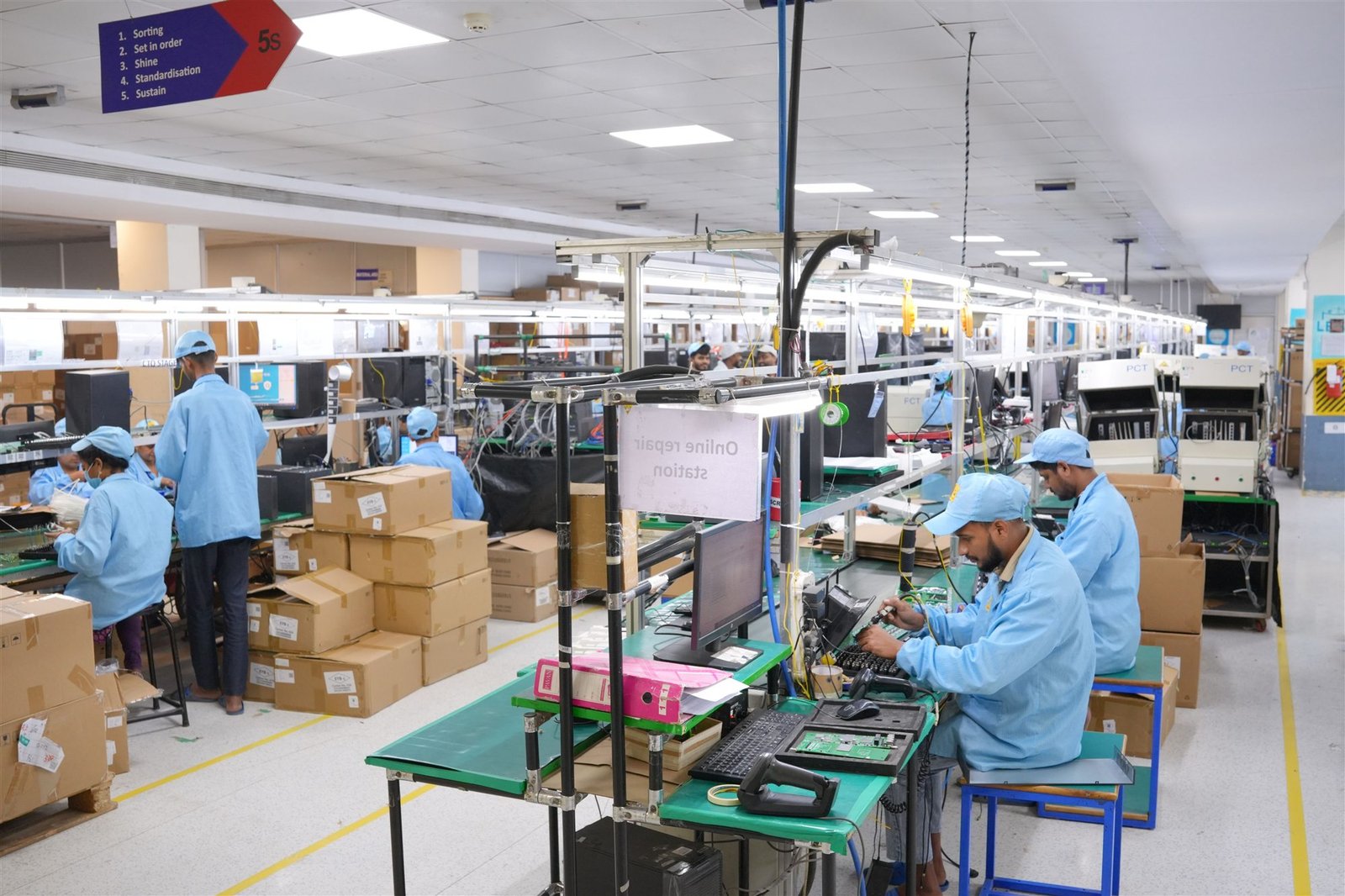 Connected PCT electronics manufacturing floor