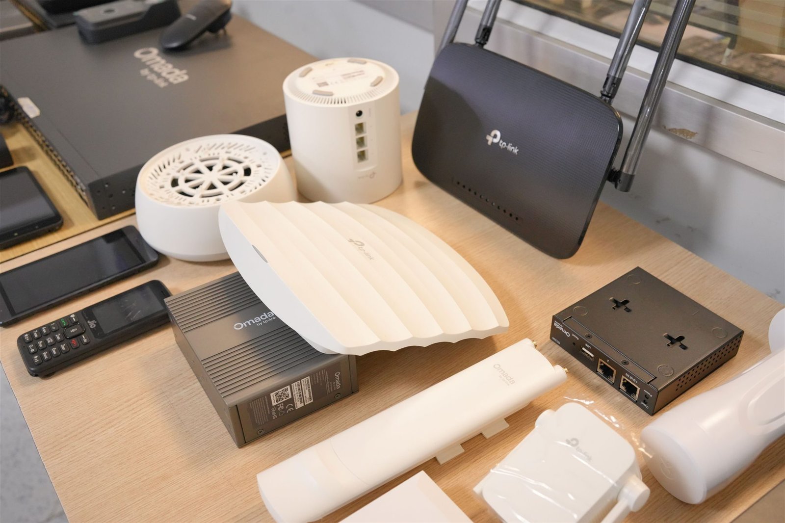 Close-up of electronics production work